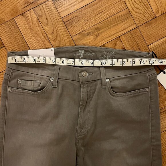 NWT $189 7 For All Mankind Ankle Skinny Jeans Grey Size 31 100% Authentic! - Picture 9 of 10